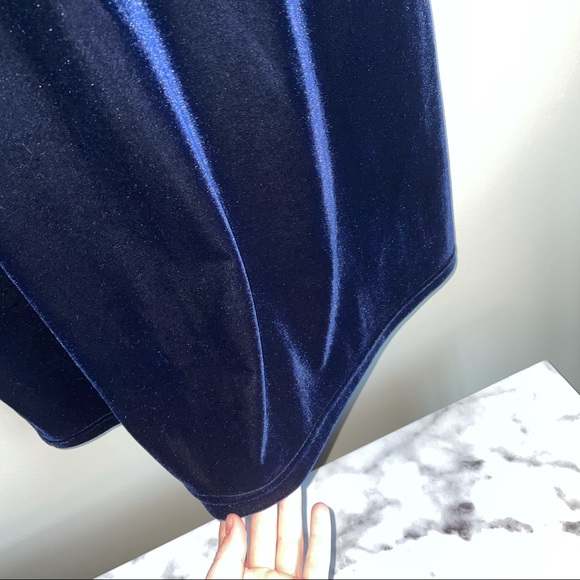VINTAGE Jacqueline Ferrar Sapphire velvet dress 10 - Picture 2 of 5